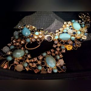 Bella luxx womens blue aqua diamond necklace